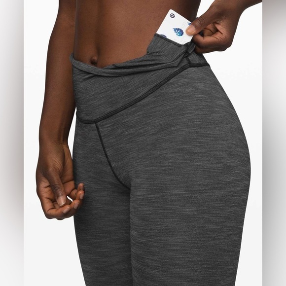 Lululemon Wunder Under Tight 28" *Brushed Full-On Luxtreme, Hthr Black, Size 6 - Picture 5 of 12